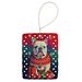 English Bulldog Holiday Christmas Porcelain Ornament Christmas Tree Hanging Decorations For Home Christmas Holiday, Rectangle, Gift, Multicolor_maomaolike.com