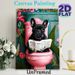 French Bulldog On Toilet Painting Poster, Vibrant Tropical Style Poster, Whimsical Black Bulldog Reading Newspaper Design, Playful Decorative Piece_maomaolike.com