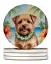 Norfolk Terrier Luau Large Sandstone Coasters Pack Of 4 Absorbent Round Coasters Decor Gifts For Men Or Women, 4 In, Multicolor_maomaolike.com