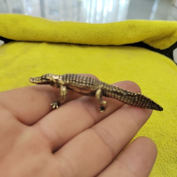 Cross-Border Hot-Selling New Pure Copper-Plated Crocodile Statue Animal Ornament Tea Pet Garden Decoration Copperware Crafts Whole_maomaolike.com