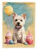 Westie Happy Birthday House Flag Large Porch Sleeve Pole Decorative Outside Yard Banner Artwork Wall Hanging, Polyester, House Size, Multicolor_maomaolike.com