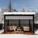 Pergola,Motorized Outdoor Louvered Canopy Shutter, Remote Control LED Light Sunshade Blinds For Patio Garden_maomaolike.com