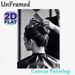 Salon Hair Styling Painting Poster, Monochrome Hairdresser Styling Bun Scene Poster, Elegant Artistic Print Ideal For Beauty Salon And Home Wall Decor_maomaolike.com
