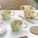 Ceramic Mugs Coffee Cups Hand Pinched Irregular Flower Milk Tea Cup Ins Korean Style Oatmeal Breakfast Mug Drinkware Kitchen_maomaolike.com