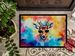 Hippie Animal Deer Doormat Front Door Mat Indoor Outdoor Rugs For Entryway, Non Slip Washable Low Pile, 24H X 36W_maomaolike.com