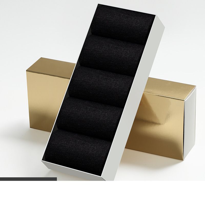 Unisex Men's pure cotton black business socks gift box set, mid tube socks, anti odor and sweat absorbing cotton socks for men_maomaolike.com