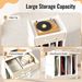 Record Player Stand With Drawer And Record Holder With Anti-toppling Kits Anti-slip Foot For Music Room, Living Room And Study_maomaolike.com