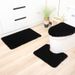 Manufacturer Supply Plush Three-Piece Set Top-sale Rabbit Fur Bathroom Carpet Solid Color Toilet Mat_maomaolike.com