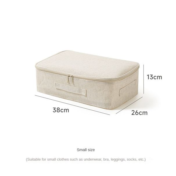 Tianshan Cotton Linen Zipper Storage Bag, Under Bed & Closet Organizer With Waterproof Lining_maomaolike.com
