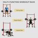 Squat Rack With Pull Up Bar And Barbell Bar Adjustable Bench Press Multi-Function Weight Lifting Half Rack, Red_maomaolike.com