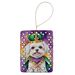Maltese King Of Mardi Gras Porcelain Ornament Christmas Tree Hanging Decorations For Home Christmas Holiday, Rectangle, Gift, Multicolor_maomaolike.com