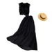 Women's Clothing lace top high waist slim pleated chiffon skirt two piece set_maomaolike.com
