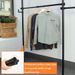 Telescopic Garment Rack, Heavy Duty Design Movable DIY By Hand No Damage To Wall Ceiling Hanging Rail, 31-47in Wide Adjustable, 120 Kilogram Loading, Reach Hook Included,Black_maomaolike.com