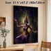 Traditional Southeast Asian Dancer Painting Poster, Exquisite Mystical Dark-toned Poster, Ornate Golden & Purple Costumed Dancer Artwork With Cultural_maomaolike.com