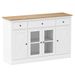 55 Inch Large Buffet Sideboard Kitchen Storage Cabinet With 3 Drawers 2 See-through Doors Adjustable Shelves Wine Bar Table_maomaolike.com