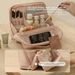 T400 Polyester Quilted Travel Makeup Bag, Dry‑Wet Separation Cosmetic Organizer With Dividers_maomaolike.com