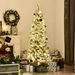 6 Ft Pre-Lit Snow-Flocked Slim Douglas Fir Artificial Christmas Tree With Realistic Branches, 250 LED Lights And 462 Tips_maomaolike.com