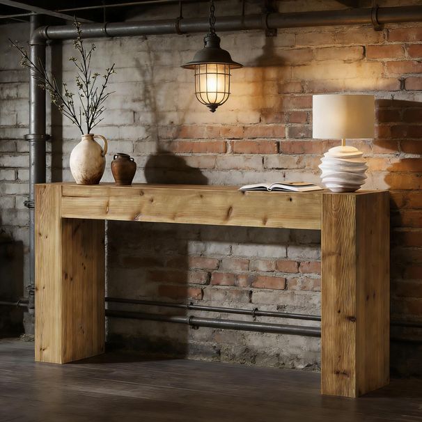 Console Table, Solid Wood Farmhouse Sofa Foyer Table For Entryway_maomaolike.com