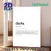 Darts Definition Painting Poster, Minimalist Typographic Text Poster, Clear Darts Term Description, Ideal For Game Rooms, Bars And Home Wall Decor_maomaolike.com
