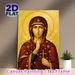 Virgin Mary Religious Painting Poster, Gilded Orthodox Icon Style Poster, Serene Devotional Artwork Ideal For Home Prayer Spaces, Church Settings_maomaolike.com