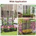 Set Of 2 PE Rattan Raised Garden Bed Reinforced PP Material 32 Watering With Trellis Planter Box For Climbing Plants_maomaolike.com