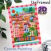 Coastal Town Painting Poster, Vibrant Colorful Mediterranean Hillside Town Poster, Bright Cheerful Seaside Urban Artwork, Ideal For Living Room_maomaolike.com