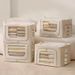 Foldable Steel Frame Cotton And Linen Storage Box, Clear Window Clothes Organizer Bin For Closet Bedroom_maomaolike.com