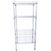 4-Shelf Storage Rack Silver Gray Rectangle Carbon Steel Metal Assembly_maomaolike.com