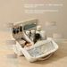 T400 Polyester Quilted Travel Makeup Bag, Dry‑Wet Separation Cosmetic Organizer With Dividers_maomaolike.com