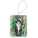 American Polydactyl Cat By The Christmas Tree Porcelain Ornament Christmas Tree Hanging Decorations For Home Christmas Holiday, Rectangle, Gift, Multicolor_maomaolike.com