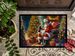 Welsh Springer Spaniel And Santa Claus Doormat Front Door Mat Indoor Outdoor Rugs For Entryway, Non Slip Washable Low Pile, 24H X 36W_maomaolike.com