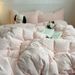 Wholesale INS Blogger Style Camellia Four-Piece Autumn Winter Thickened Double-Sided Milk Velvet Warm Coral Fleece 4-Piece Set_maomaolike.com