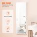 VEVOR Mirror Jewelry Cabinet 42.52in Lockable Wall Or Door Mounted Armoire White_maomaolike.com