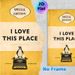 Vintage Book & Penguin Painting Poster, Warm-toned Retro Book Cover Style Poster, Heartfelt "I Love This Place" Quote Decor Ideal For Home, Living_maomaolike.com