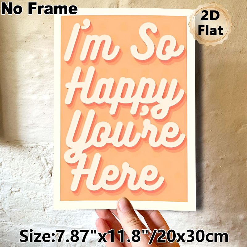 Warm Welcome Quote Painting Poster, Soft Peach-toned Retro Typographic Poster, Uplifting Heartfelt Message, Ideal For Living Room, Entryway And Cozy_maomaolike.com