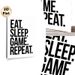Gaming Slogan Painting Poster, Minimalist Bold Black & White Typography Poster, Simple Gaming-themed Decor Ideal For Game Room, Bedroom_maomaolike.com
