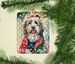 Bearded Collie Christmas Porcelain Ornament Christmas Tree Hanging Decorations For Home Christmas Holiday, Rectangle, Gift, Multicolor_maomaolike.com