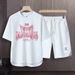 Men's Clothing 2024 Waffle Casual Summer Suit Men's Loose Teen Short sleeved T shirt Shorts Handsome Two piece Suit_maomaolike.com