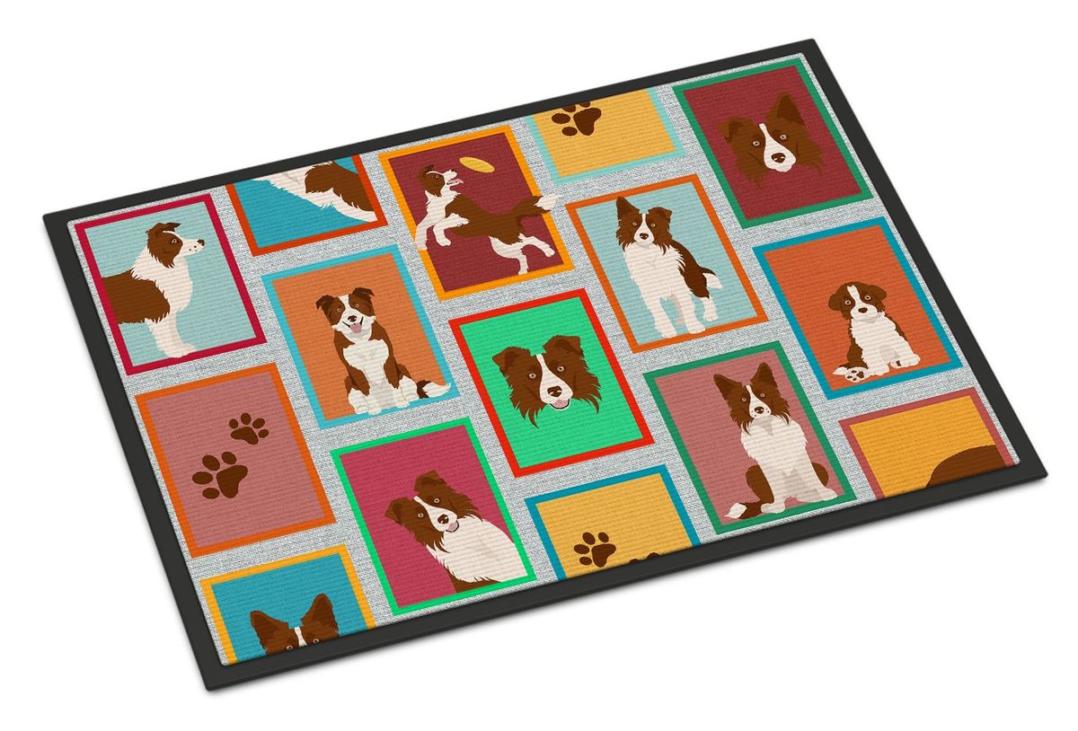 Lots Of Red Border Collie Doormat Front Door Mat Indoor Outdoor Rugs For Entryway, Non Slip Washable Low Pile, 24H X 36W_maomaolike.com