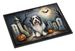 Bearded Collie Spooky Halloween Doormat Front Door Mat Indoor Outdoor Rugs For Entryway, Non Slip Washable Low Pile, 24H X 36W_maomaolike.com