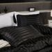 Home Textile Striped Silky Satin Quilt Cover Three Piece Set Full Size_maomaolike.com