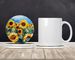 Sunflowers In Watercolor Large Sandstone Coasters Pack Of 4 Absorbent Round Coasters Decor Gifts For Men Or Women, 4 In, Multicolor_maomaolike.com
