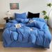 Wholesale INS American Style Yarn-Dyed Minimalist Striped Pure Four-Piece All-Cotton Vintage Mid-Century Washed Cotton 4-Piece Set_maomaolike.com