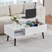 39" Wood Lift Top Coffee Table With Hidden Compartment And Storage Shelf For Living Room, Reception Room, White_maomaolike.com