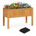 Wood Raised Garden Bed Elevated Planter Box With Bed Liner And Drainage Holes For Vegetables Flowers Herbs For Garden, Backyard, Balcony Or Patio_maomaolike.com