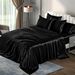 6-Piece King Satin Sheet Set Black Silky Sheets | Luxury Similar To Silk Bed Sheets Bedding Set, Includes 1 Deep Pocket Satin Fitted Sheet_maomaolike.com