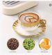 220ml English Gold Ceramic Household Light Cup Plate Set-Ceramic Blue Melon Coffee Cup3pcs_maomaolike.com