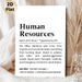 Human Resources Humorous Definition Painting Poster, Minimalist Typographic Text Poster, Lighthearted Office Decor Ideal For Workspace, Office Areas_maomaolike.com