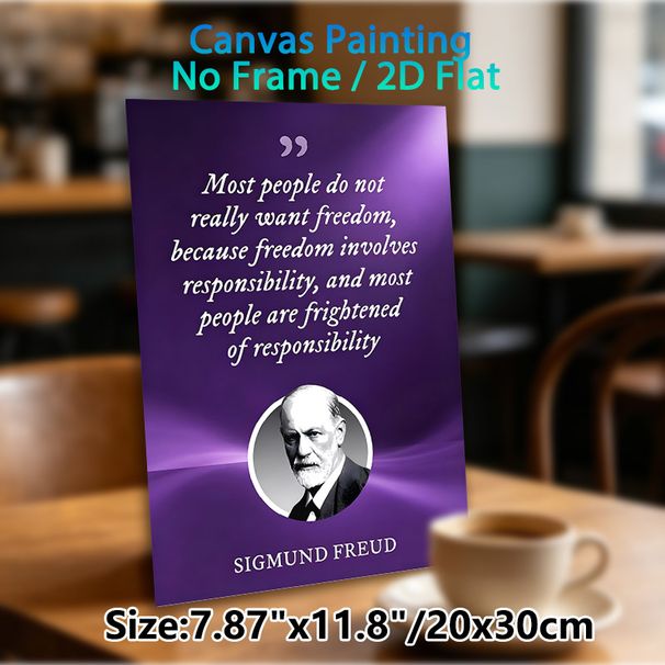 Sigmund Freud Inspirational Quote Painting Poster, Elegant Purple Typographic Poster, Thought-provoking Motivational Wall Art, Suitable For Home_maomaolike.com