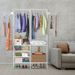 Metal Garment Rack Shoe Clothing Organizer Shelves Freestanding Multifunctional Clothes Wardrobe_maomaolike.com